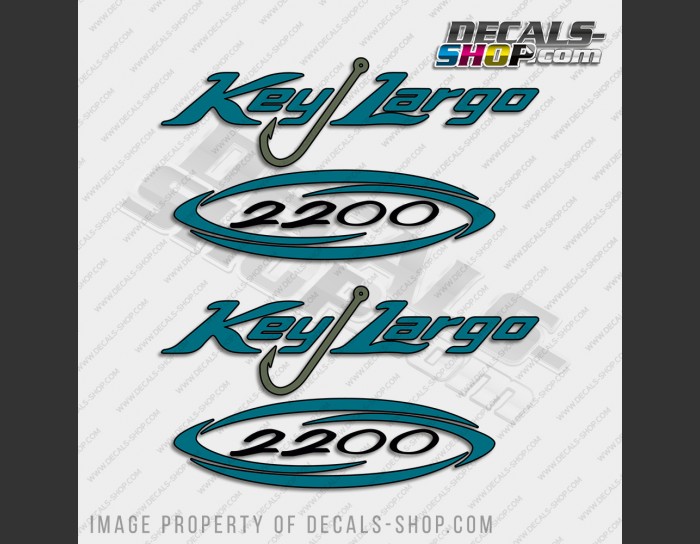 Key Largo 2200 Boat Decal Set of 2 x 11"
